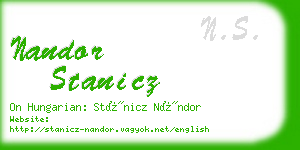 nandor stanicz business card